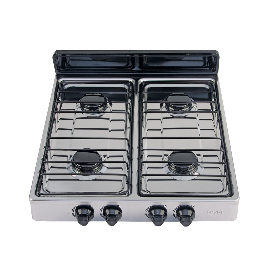 Parrilla de gas de sobreponer 4 quemadores inox FOSET