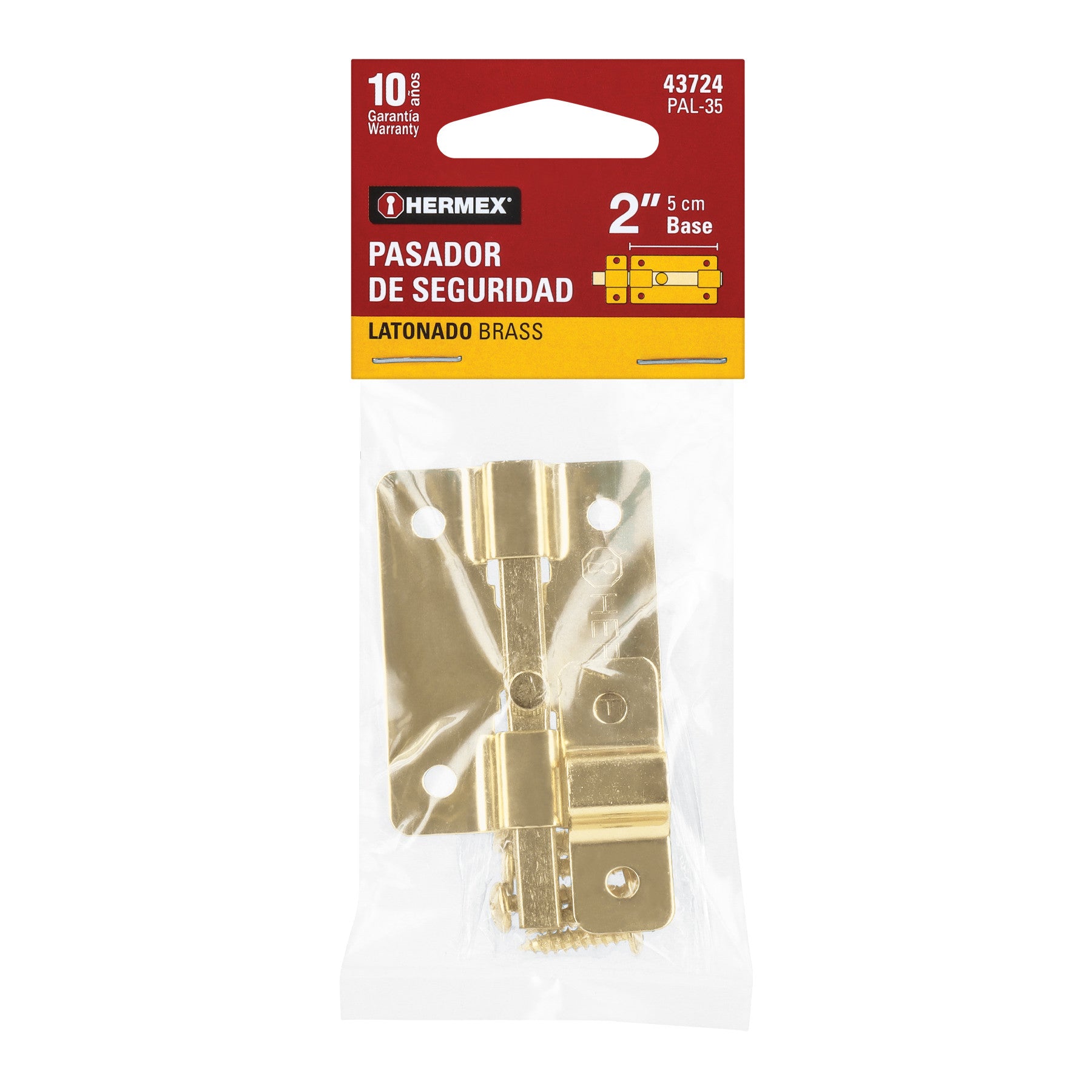 Pasador de barra plana 2' acabado latón, HERMEX 2'