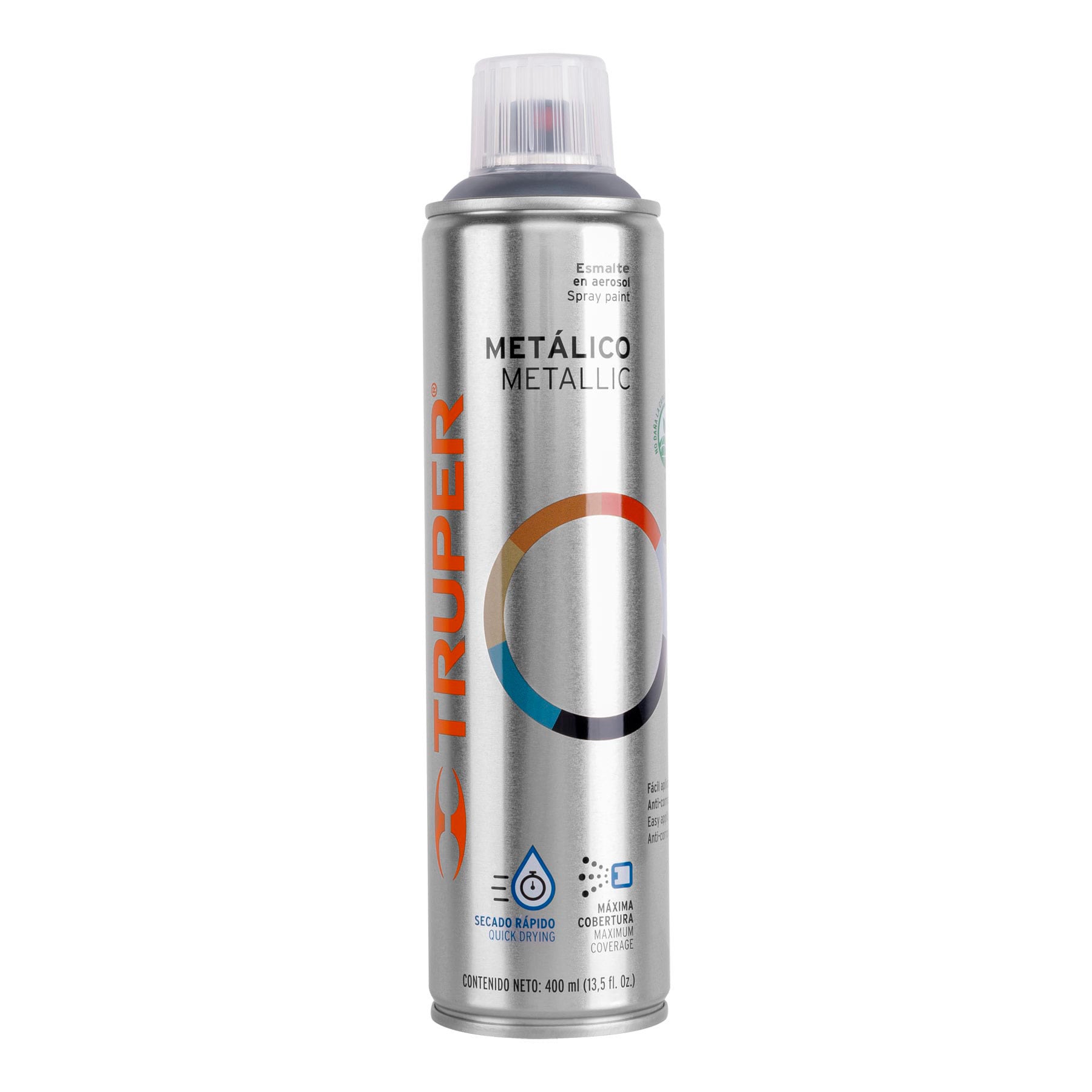 Pintura en aerosol, cromo metálico, bote tradicional, 400 ml