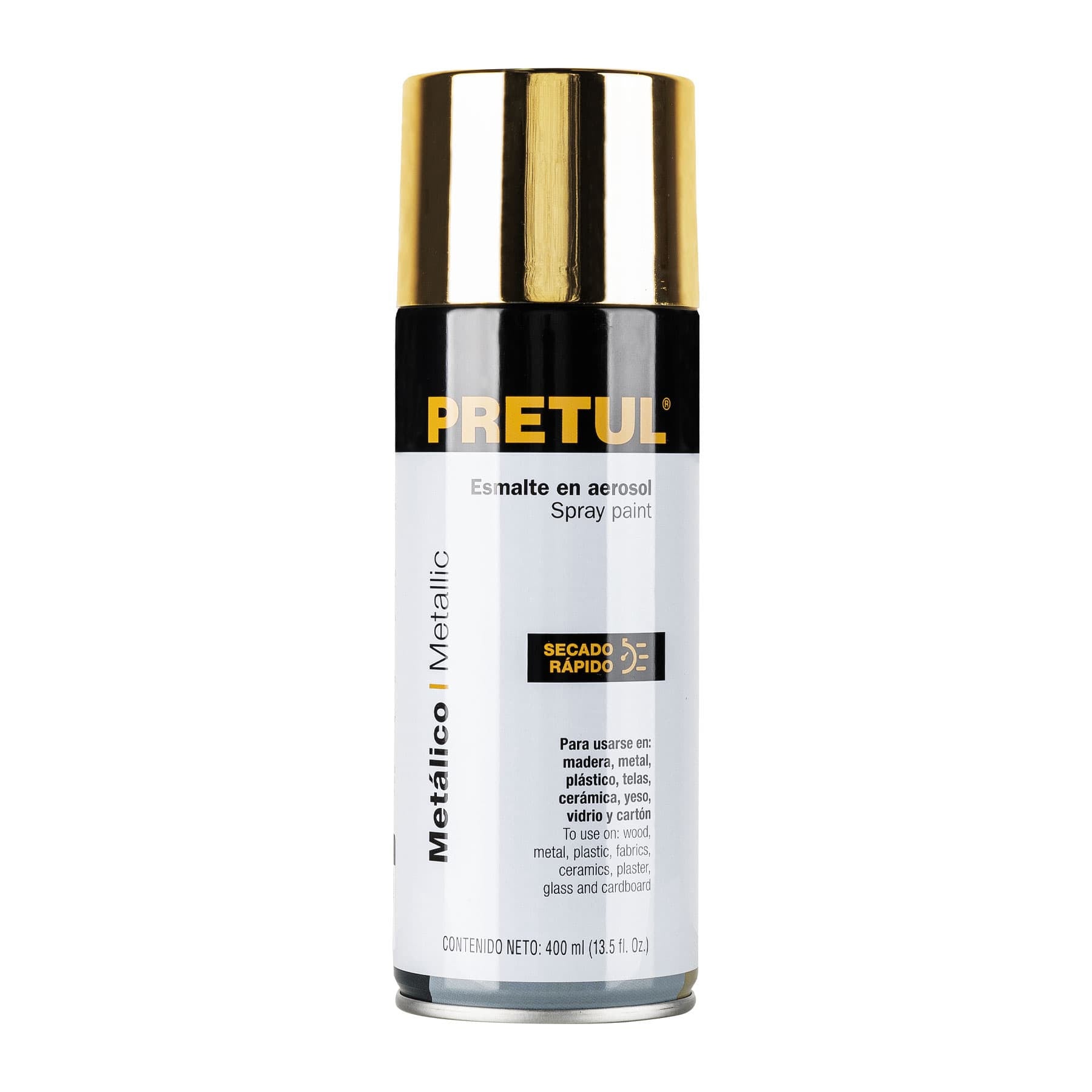 Pintura en aerosol metalica oro 400ml Pretul