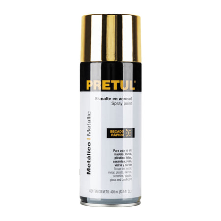 Pintura en aerosol metalica oro 400ml Pretul
