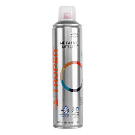 Pintura en aerosol plata metalico bote esbelto 400 ml