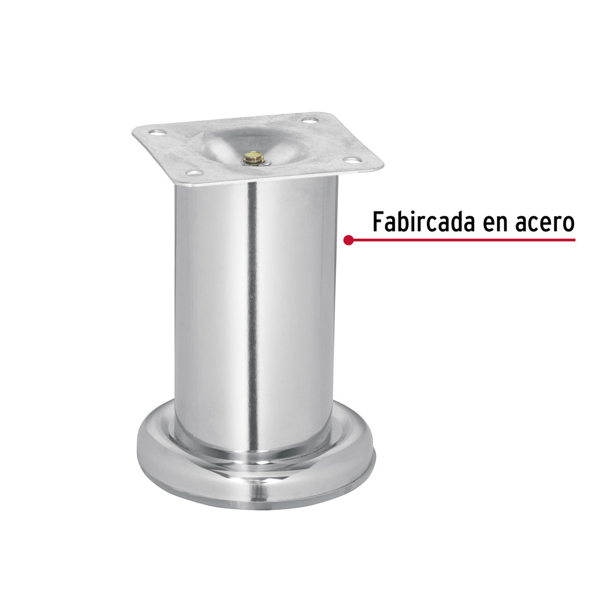 Pata para sofá y mueble, cromo, 100 mm altura, HERMEX 100 mm