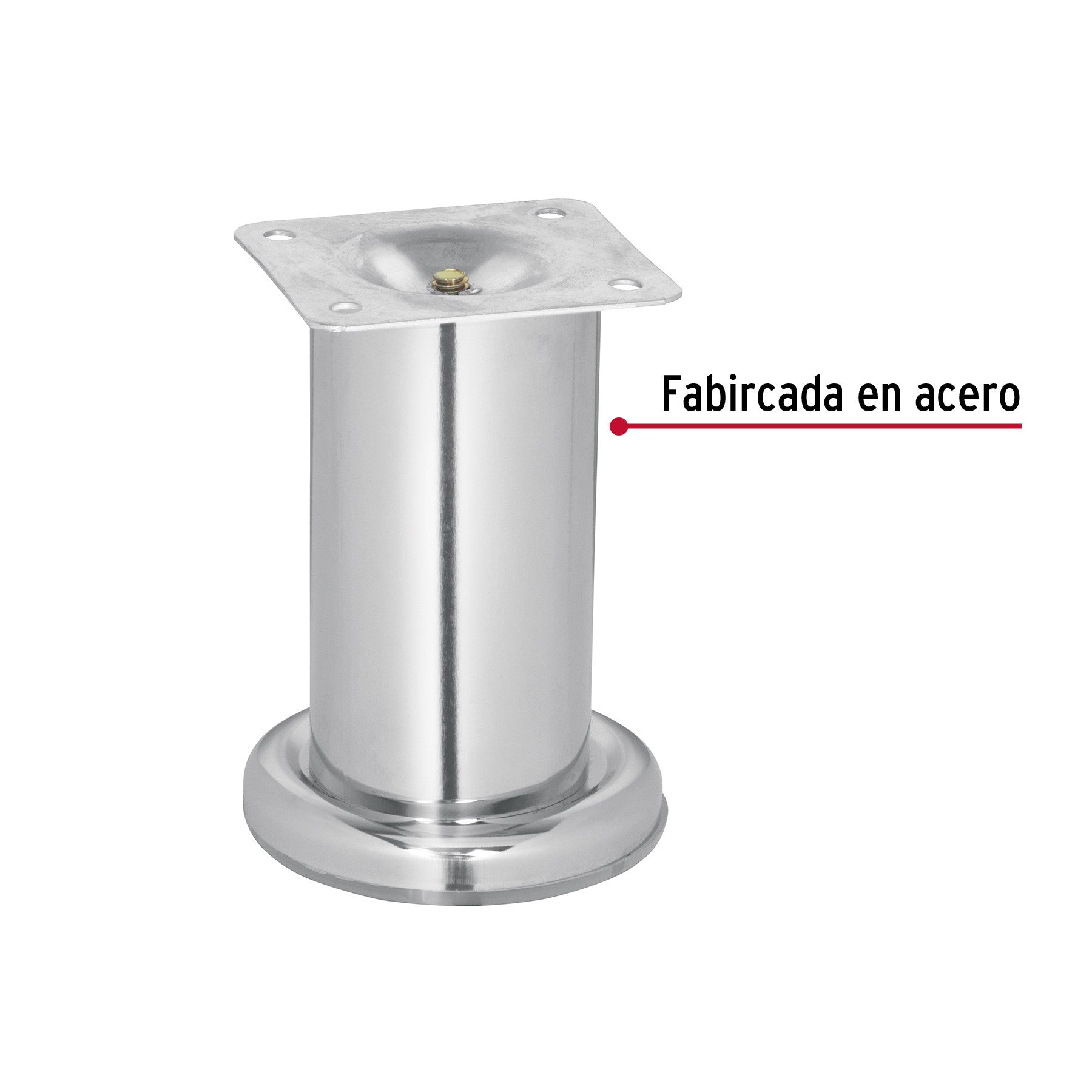 Pata para sofá y mueble, cromo, 100 mm altura, HERMEX 100 mm