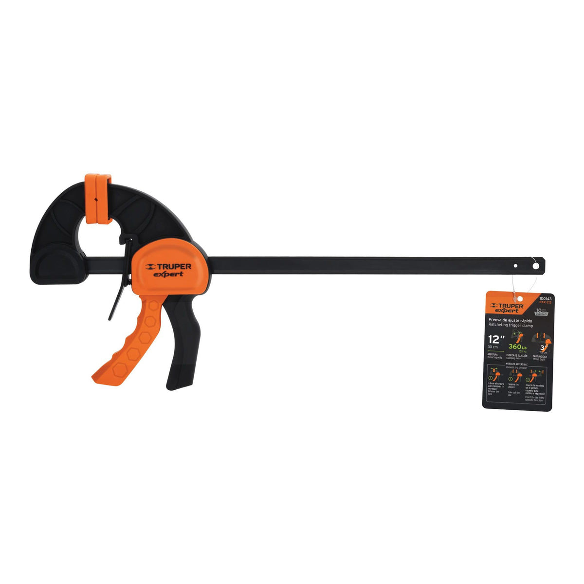 Prensa de ajuste rápido 12' uso rudo, cuerpo nylon, Expert 12'