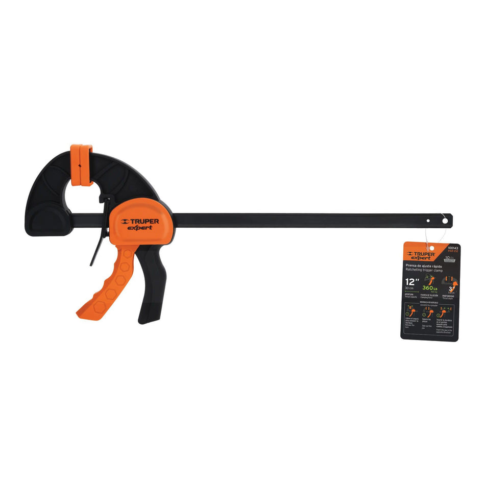 Prensa de ajuste rápido 12' uso rudo, cuerpo nylon, Expert 12'
