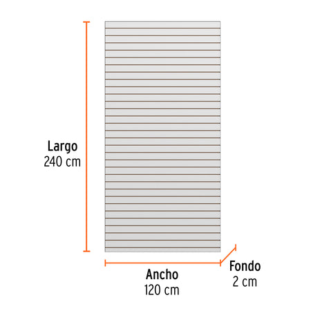Panel ranurado 120 x 240 cm TRUPER 120 x 240 cm
