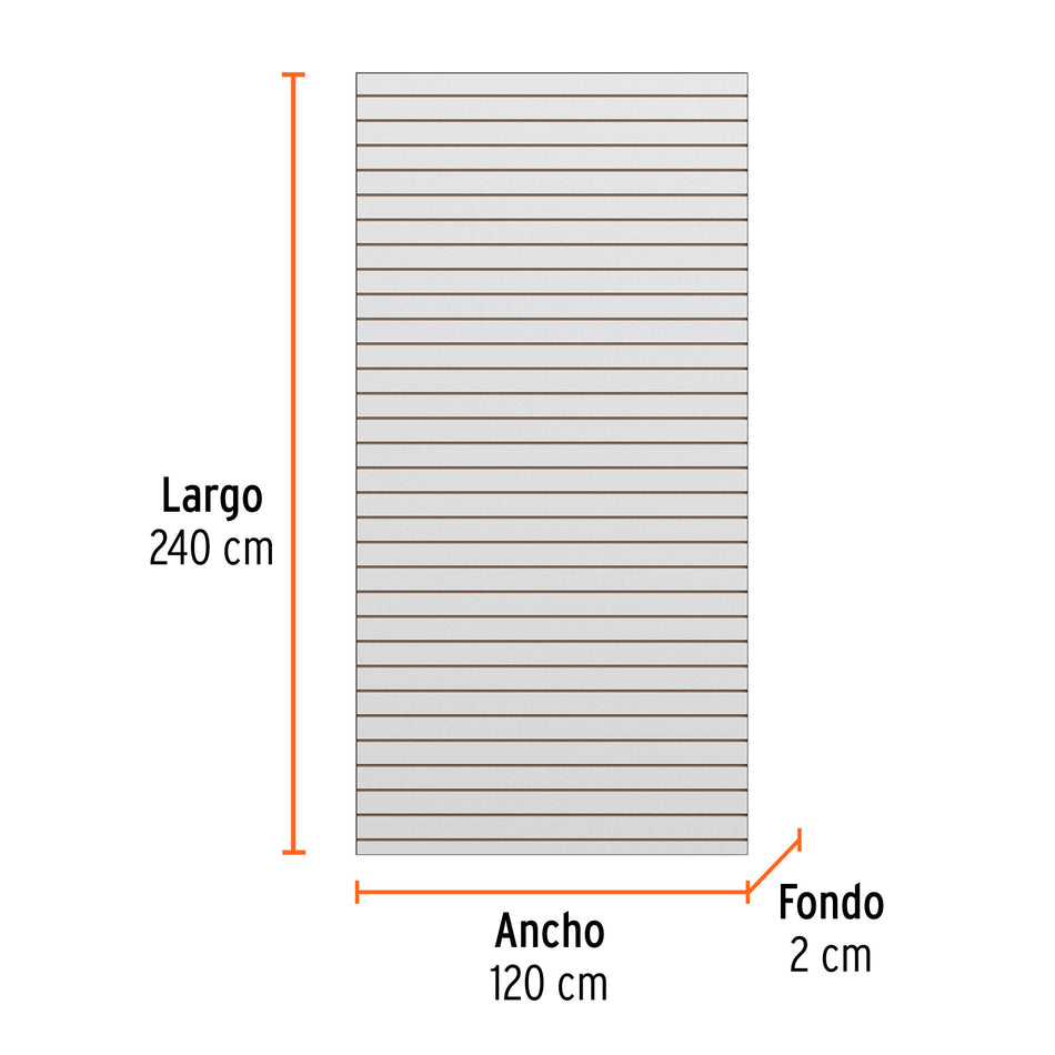 Panel ranurado 120 x 240 cm TRUPER 120 x 240 cm
