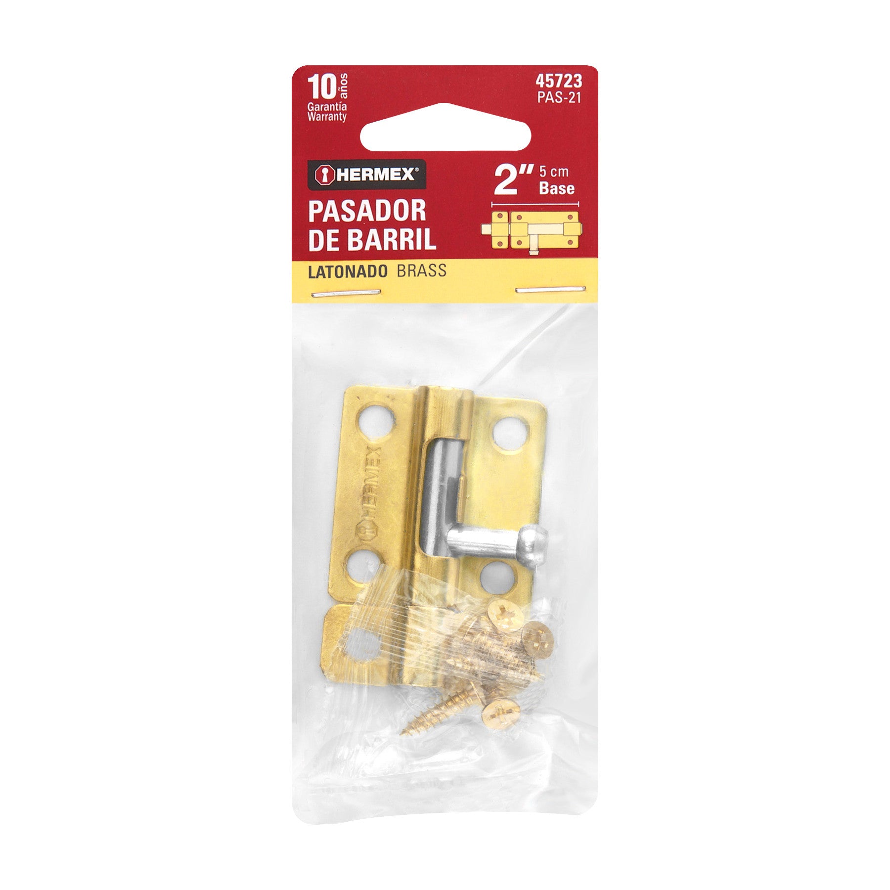 Pasador de barril de acero latón 2', HERMEX 2'