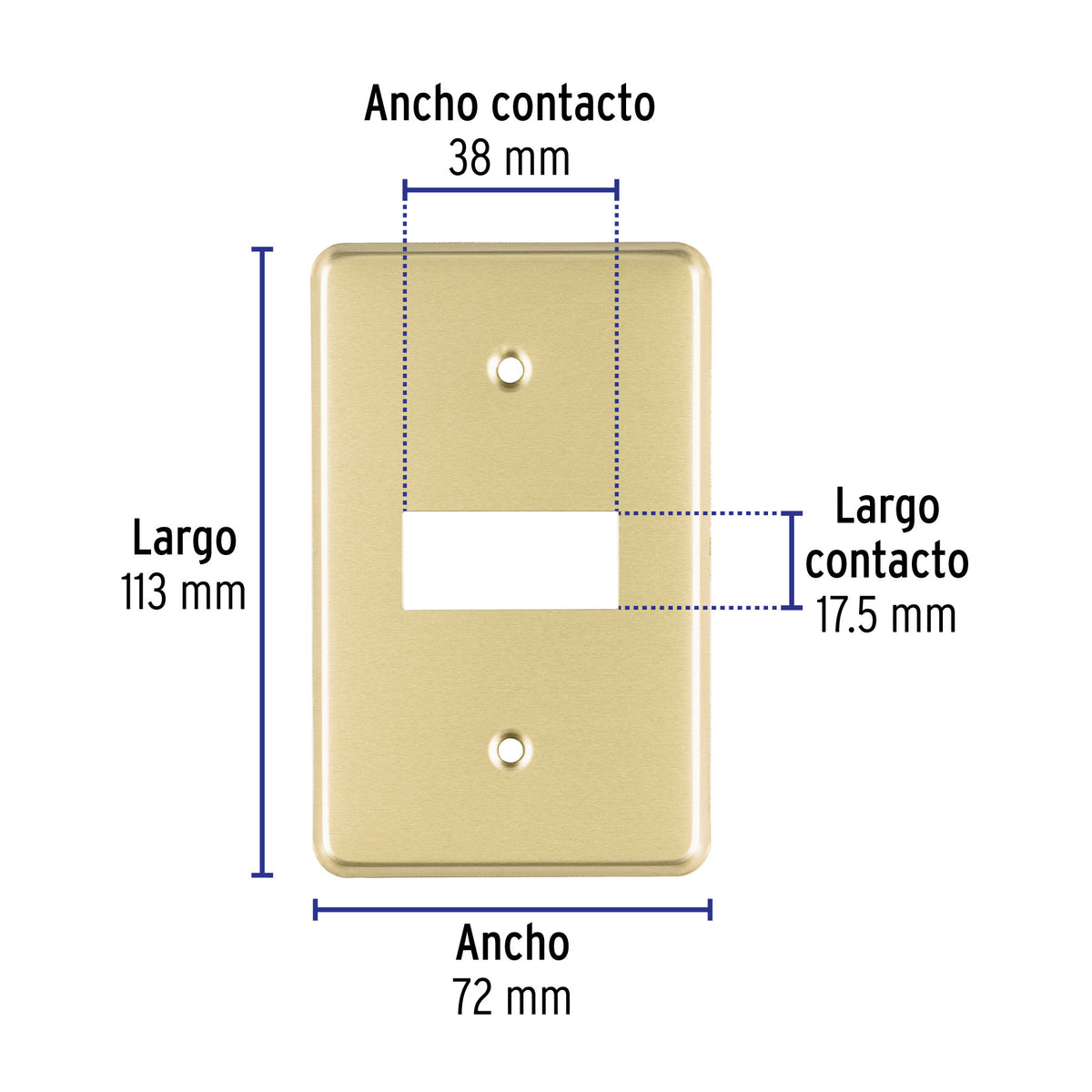 Placa 1 módulo, de aluminio, línea Económica, Volteck