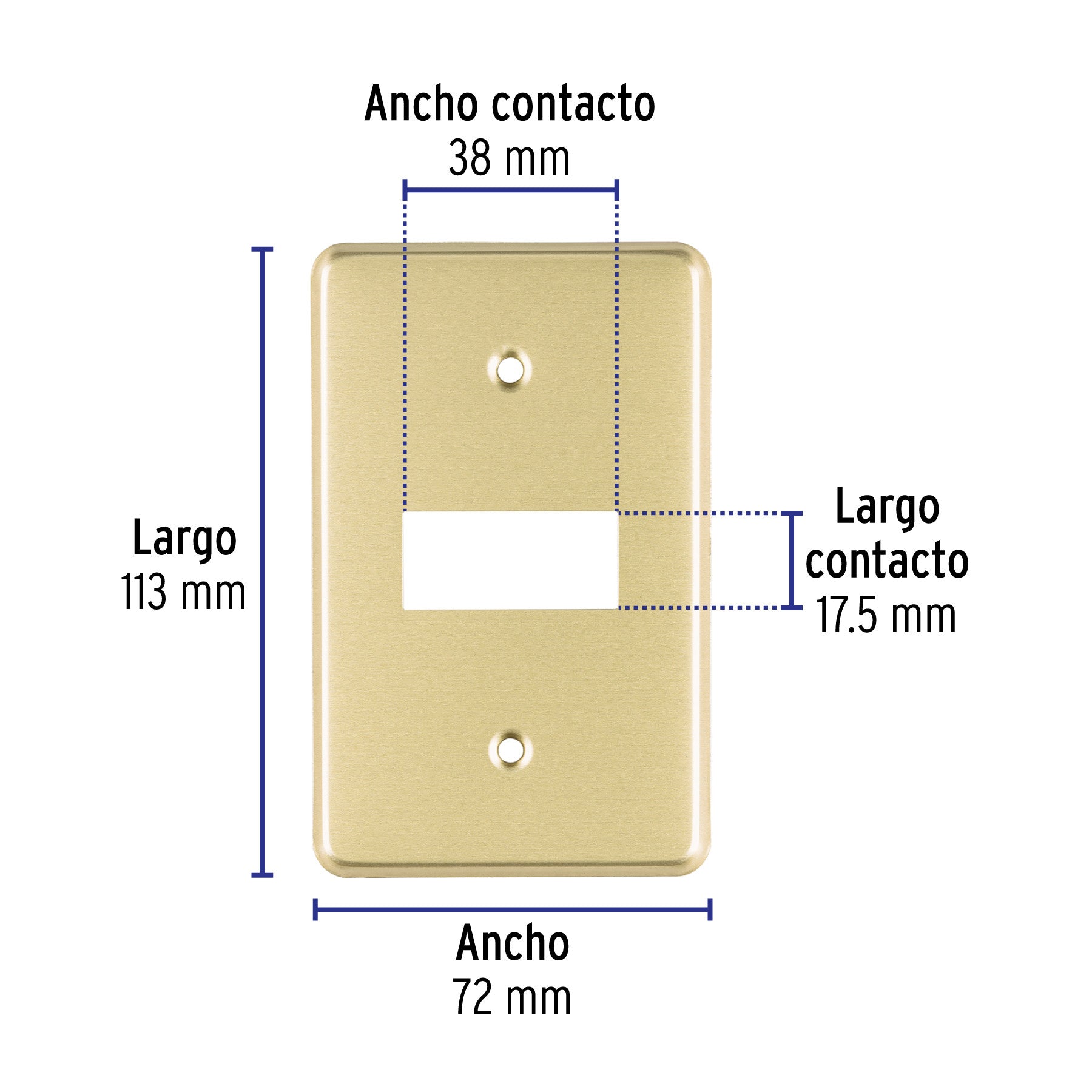 Placa 1 módulo, de aluminio, línea Económica, Volteck