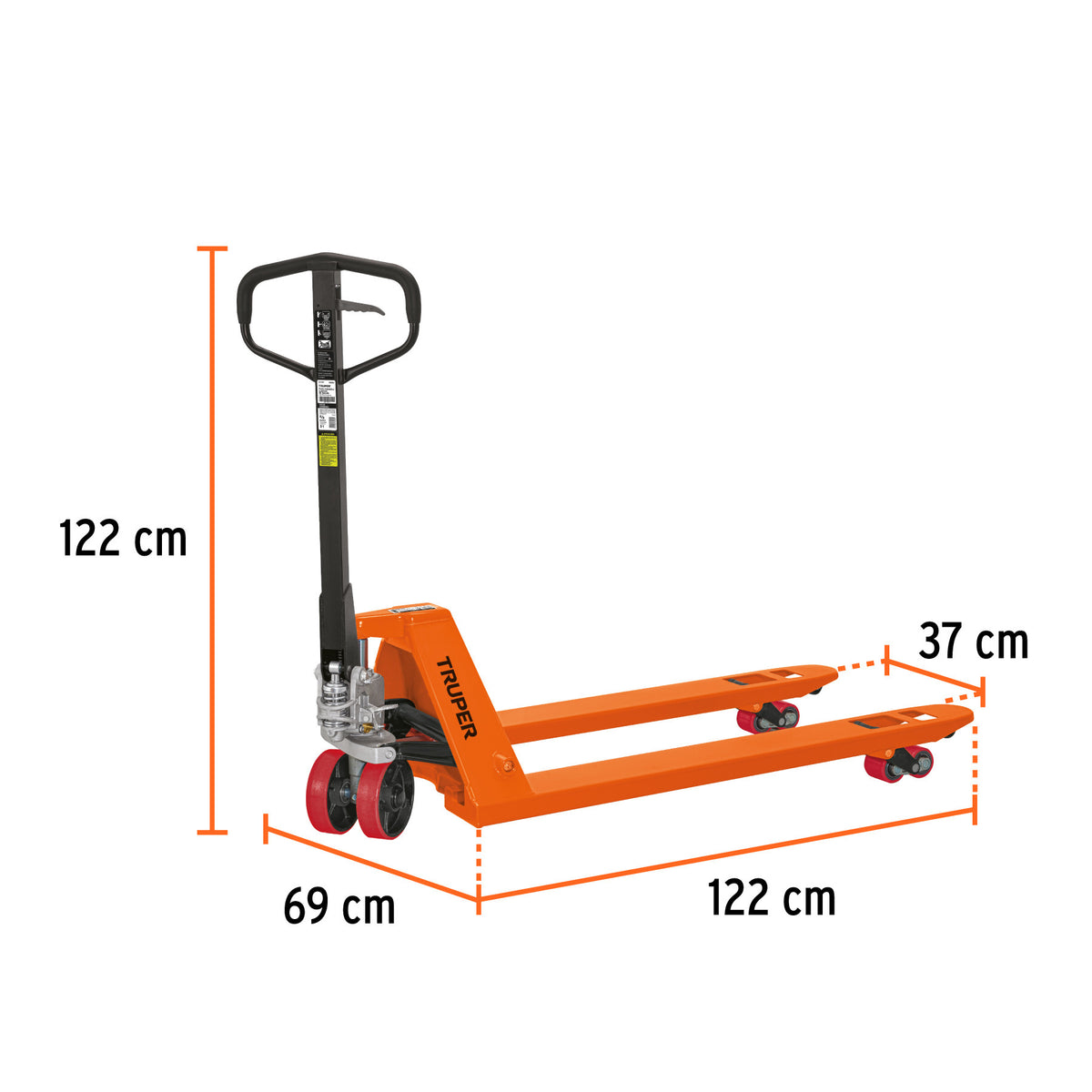 Patin traspaleta 2.5 ton con ruedas de poliuretano Truper