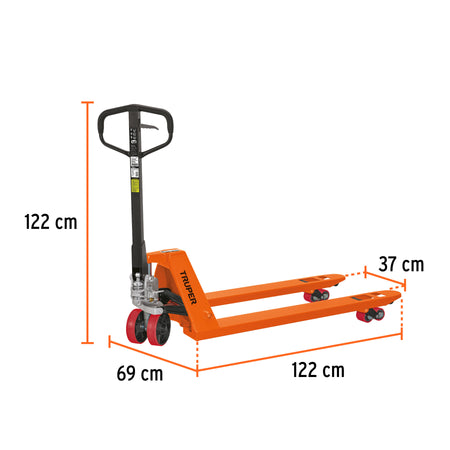 Patin traspaleta 2.5 ton con ruedas de poliuretano Truper
