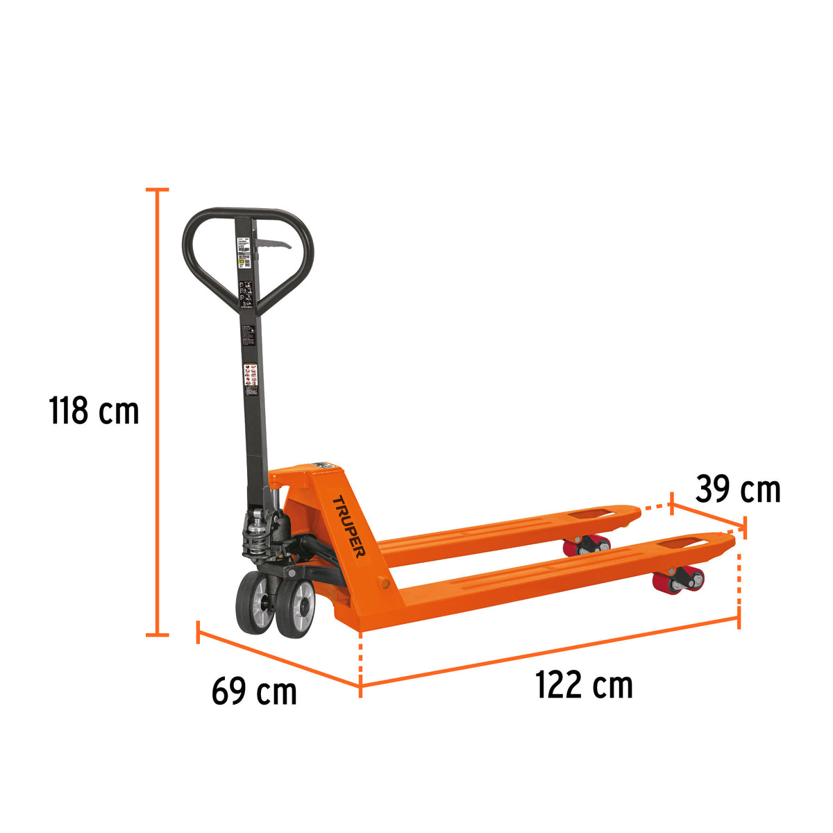Patin traspaleta 2 ton con ruedas de hule/poliuretano