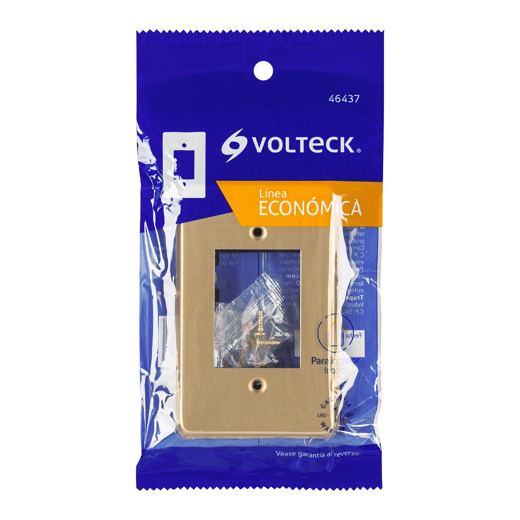 Placa 3 módulos, de aluminio, línea Económica, Volteck