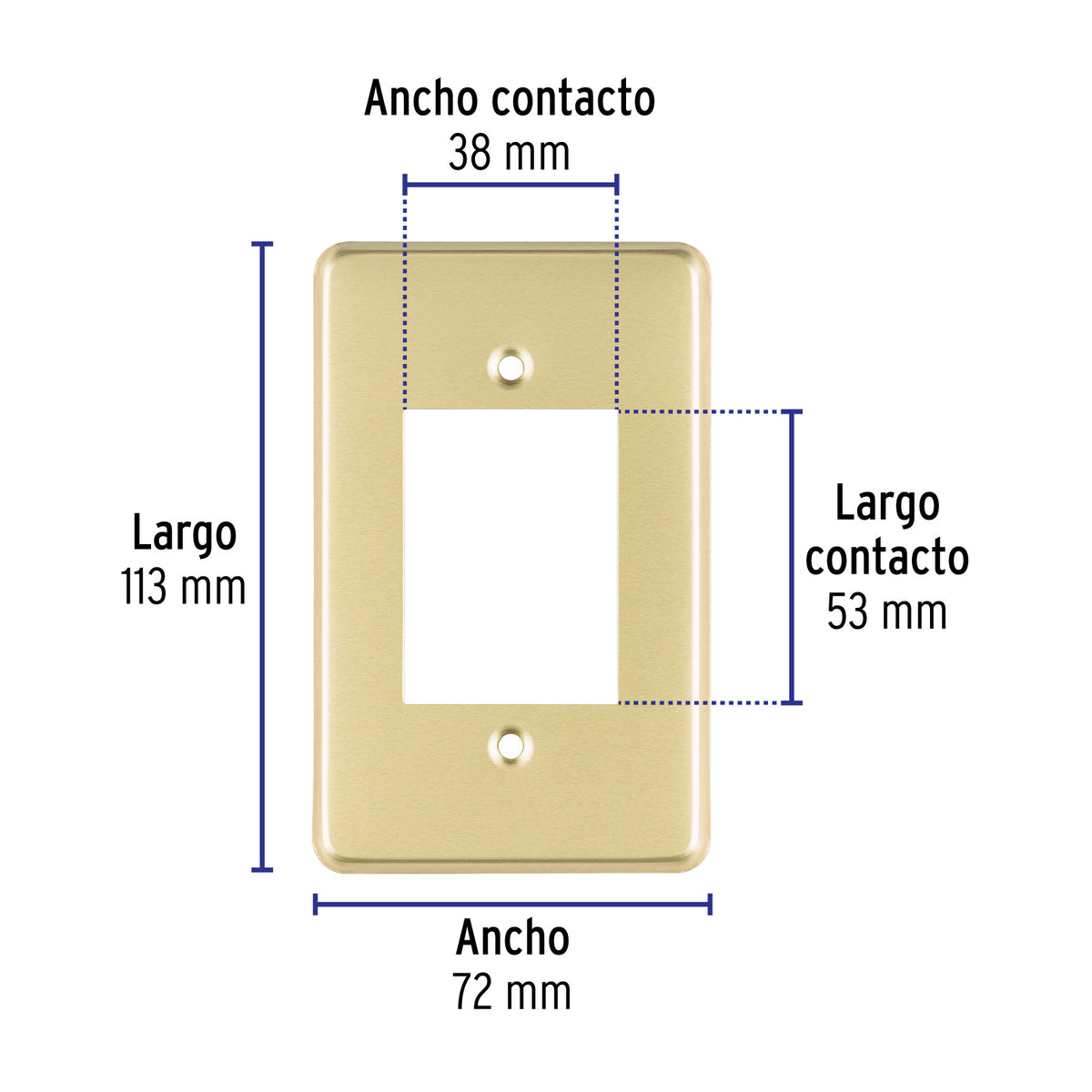 Placa 3 módulos, de aluminio, línea Económica, Volteck