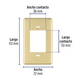 Placa 3 módulos, de aluminio, línea Económica, Volteck