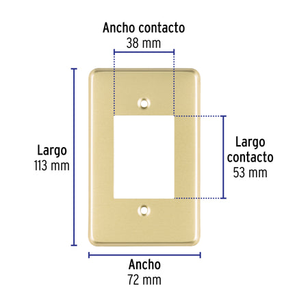 Placa 3 módulos, de aluminio, línea Económica, Volteck