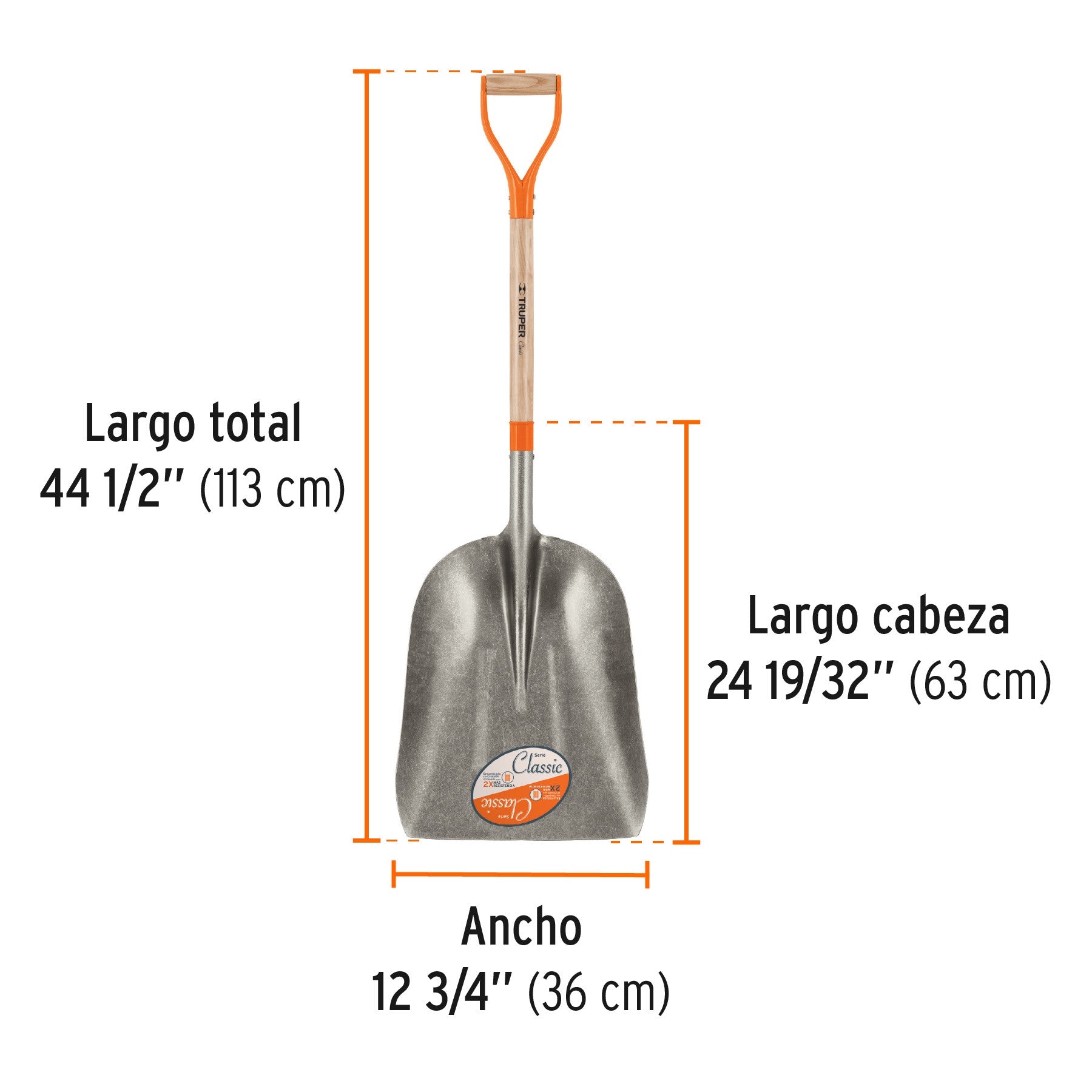 Pala carbonera Classic, puño 'Y', extra grande, Truper
