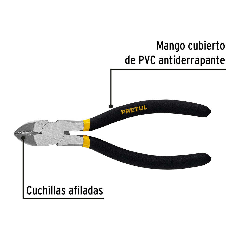Pinza de corte diagonal 6' mango de PVC, Pretul 6'