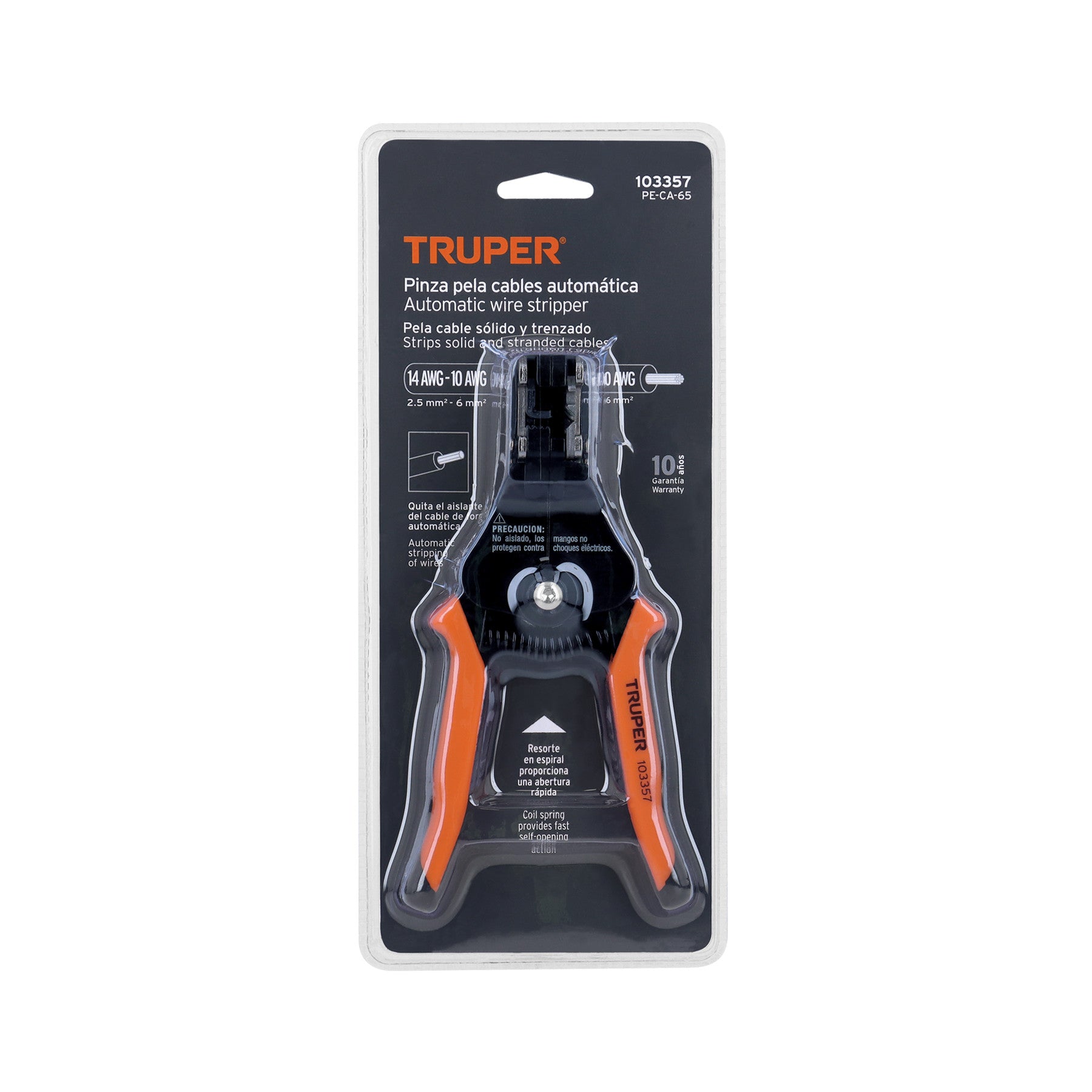 Pinza 6.5' pela cables automática, 14 a 10 AWG, TRUPER