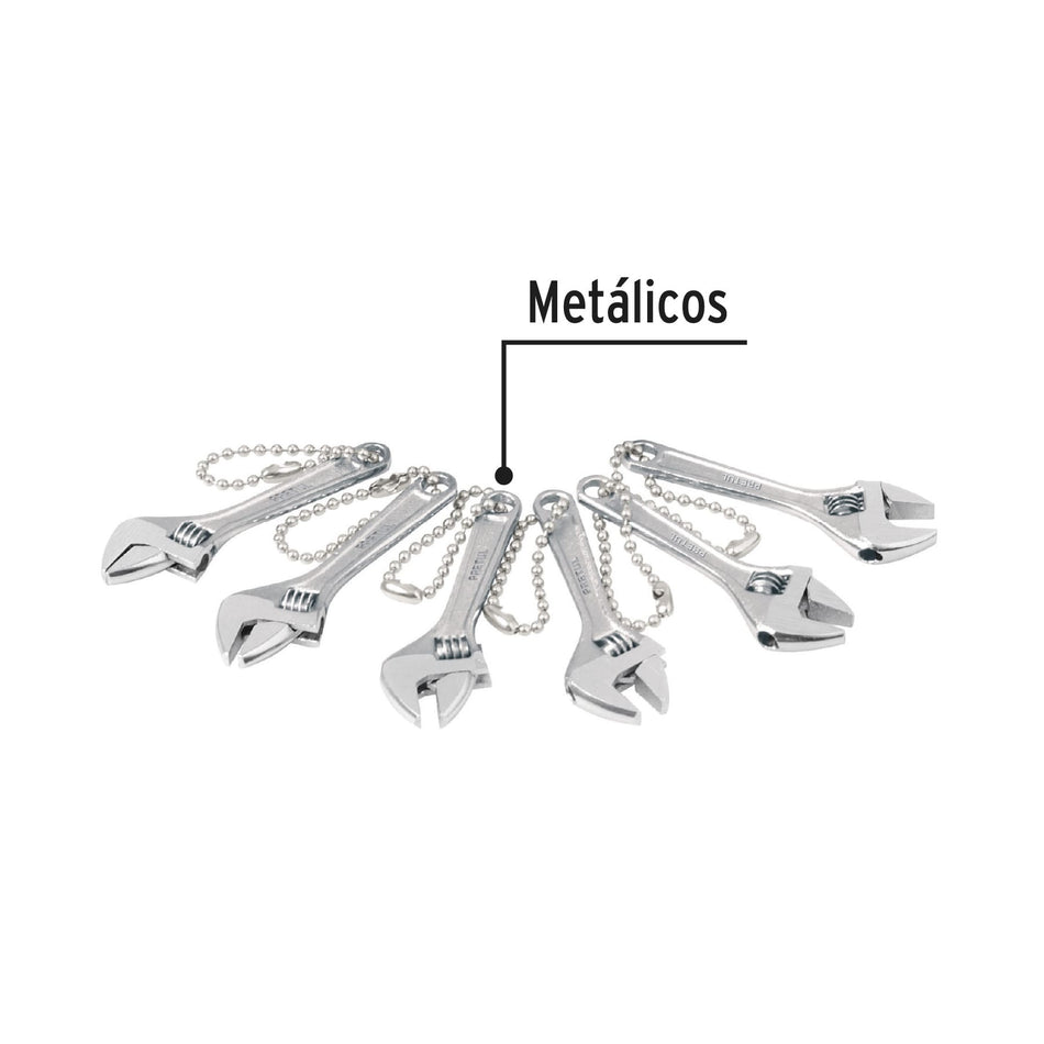 Pieza de llavero tipo perico en pecera con 50 piezas Pretul