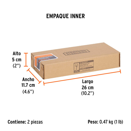 Llave ajustable 8' para plomero, apertura 3', TRUPER