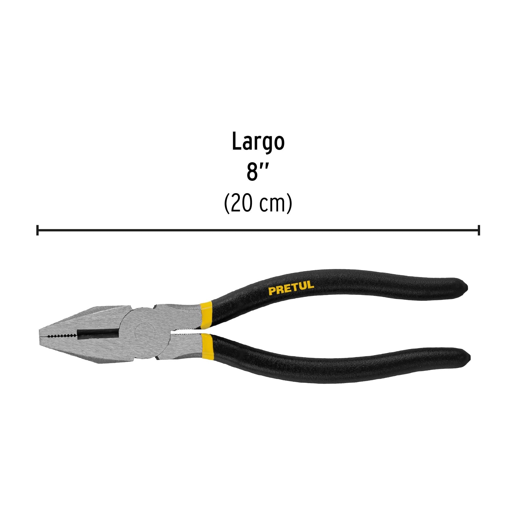 Pinza para electricista 8' mango de PVC, Pretul