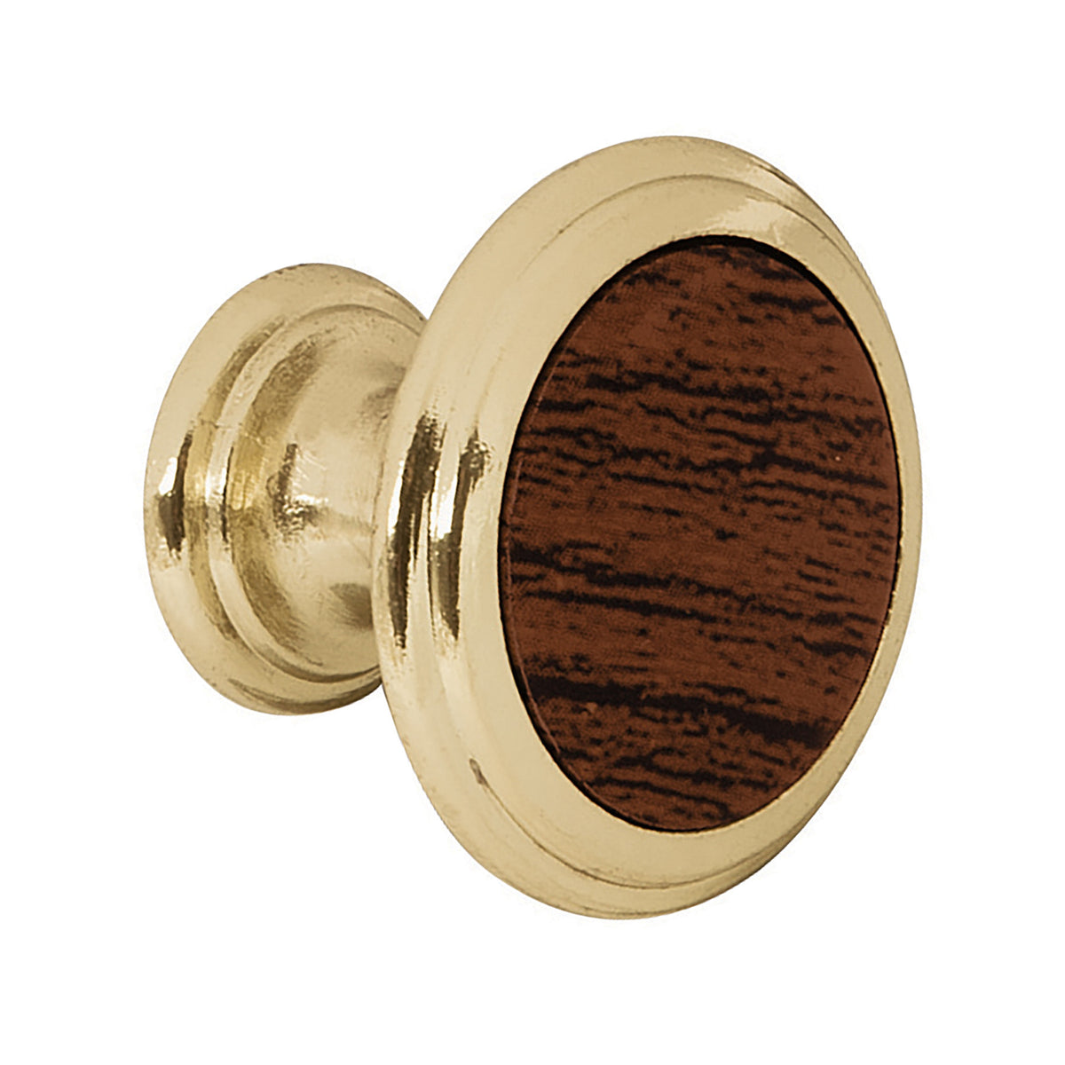 Perilla metalica laton brillante inserto madera HERMEX