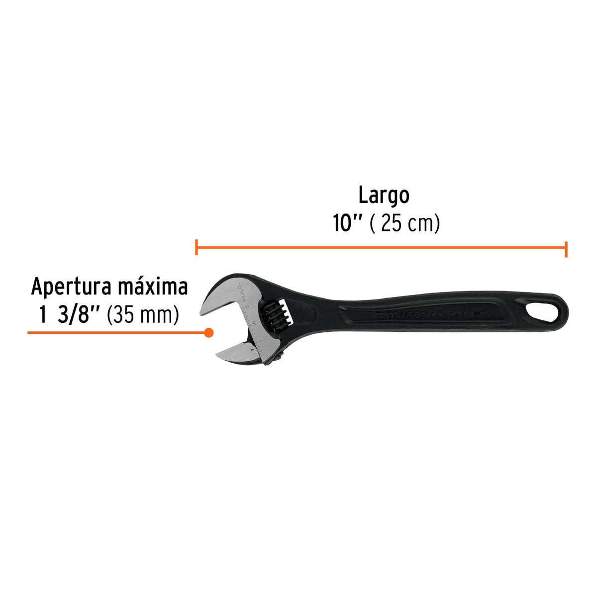 Llave ajustable (perico) 10' profesional pavonada, Expert 10'