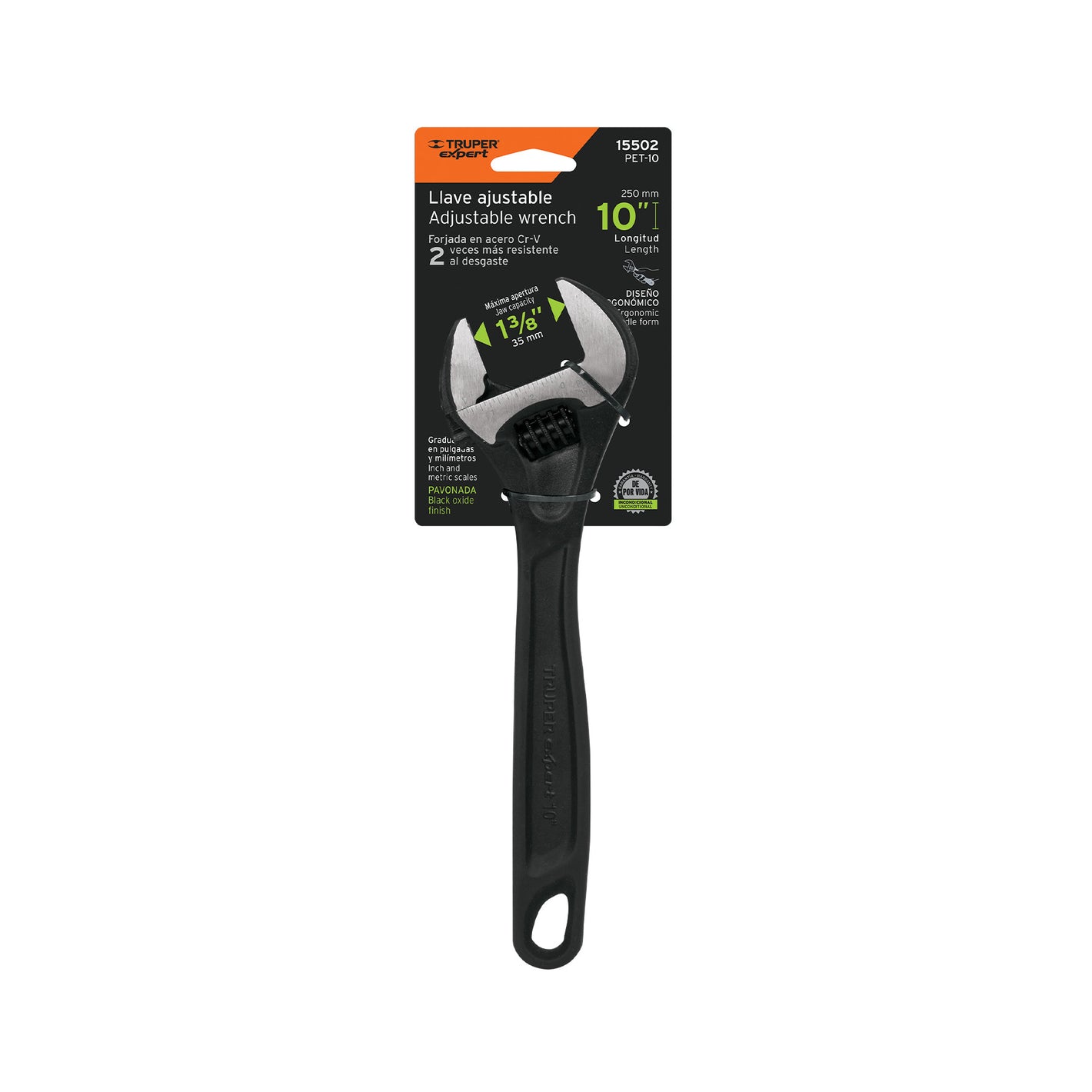 Llave ajustable (perico) 10' profesional pavonada, Expert 10'