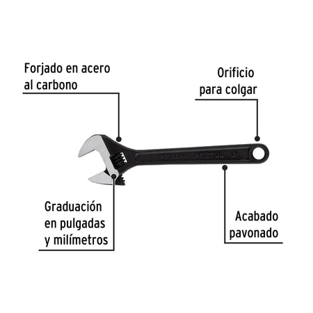 Llave ajustable (perico) 12' pavonada, Pretul 12'