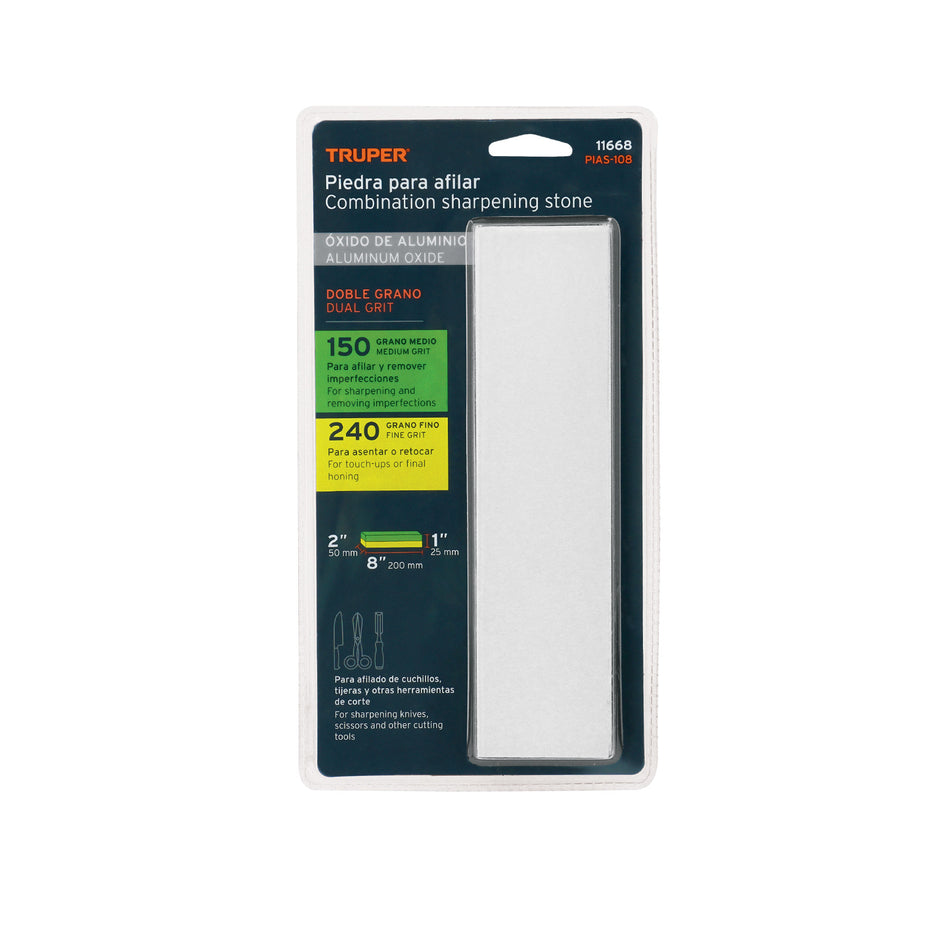 Piedra para asentar 200 mm, doble grano 150 y 240, Truper 200 mm
