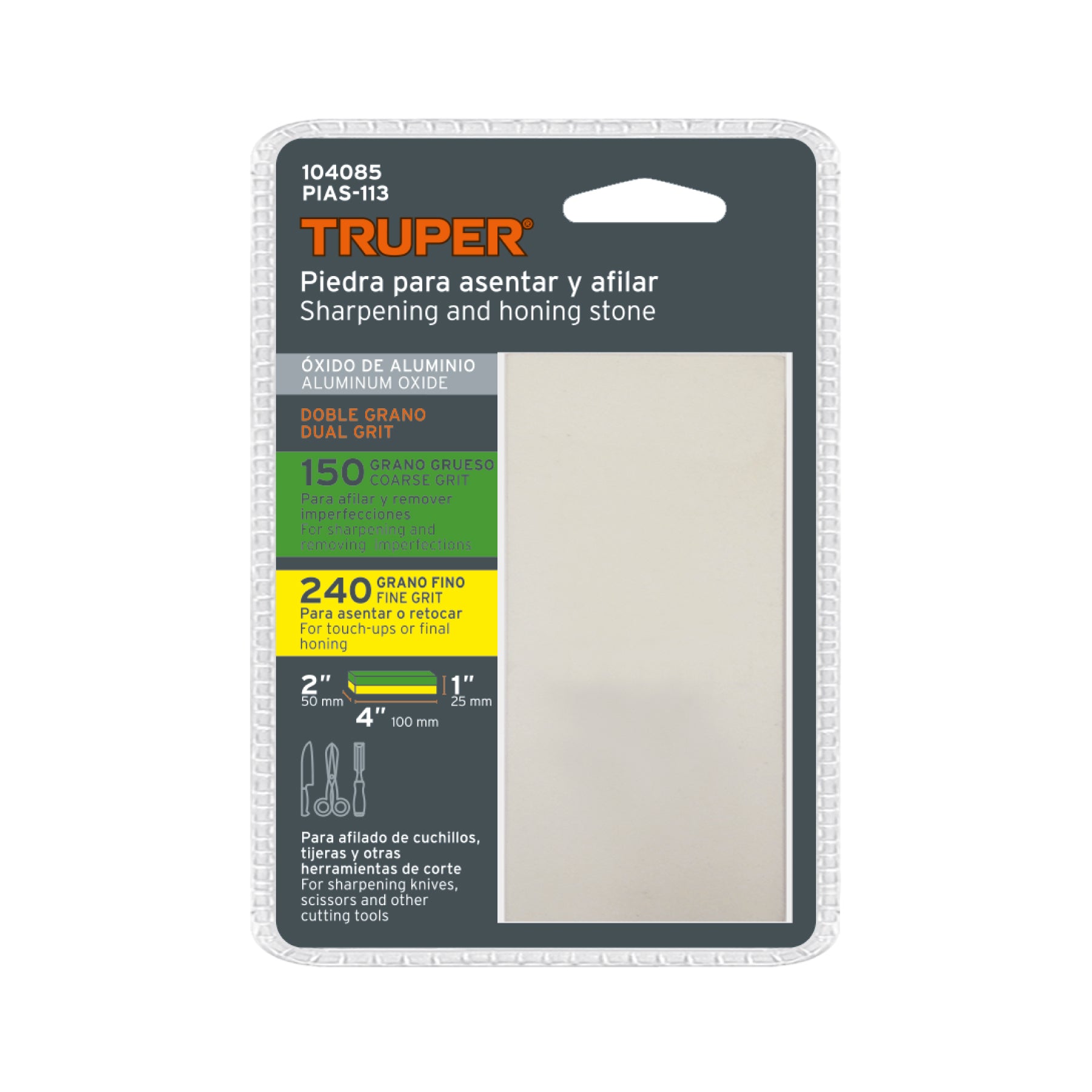 Piedra para asentar 100 mm doble grano 150 y 240 TRUPER