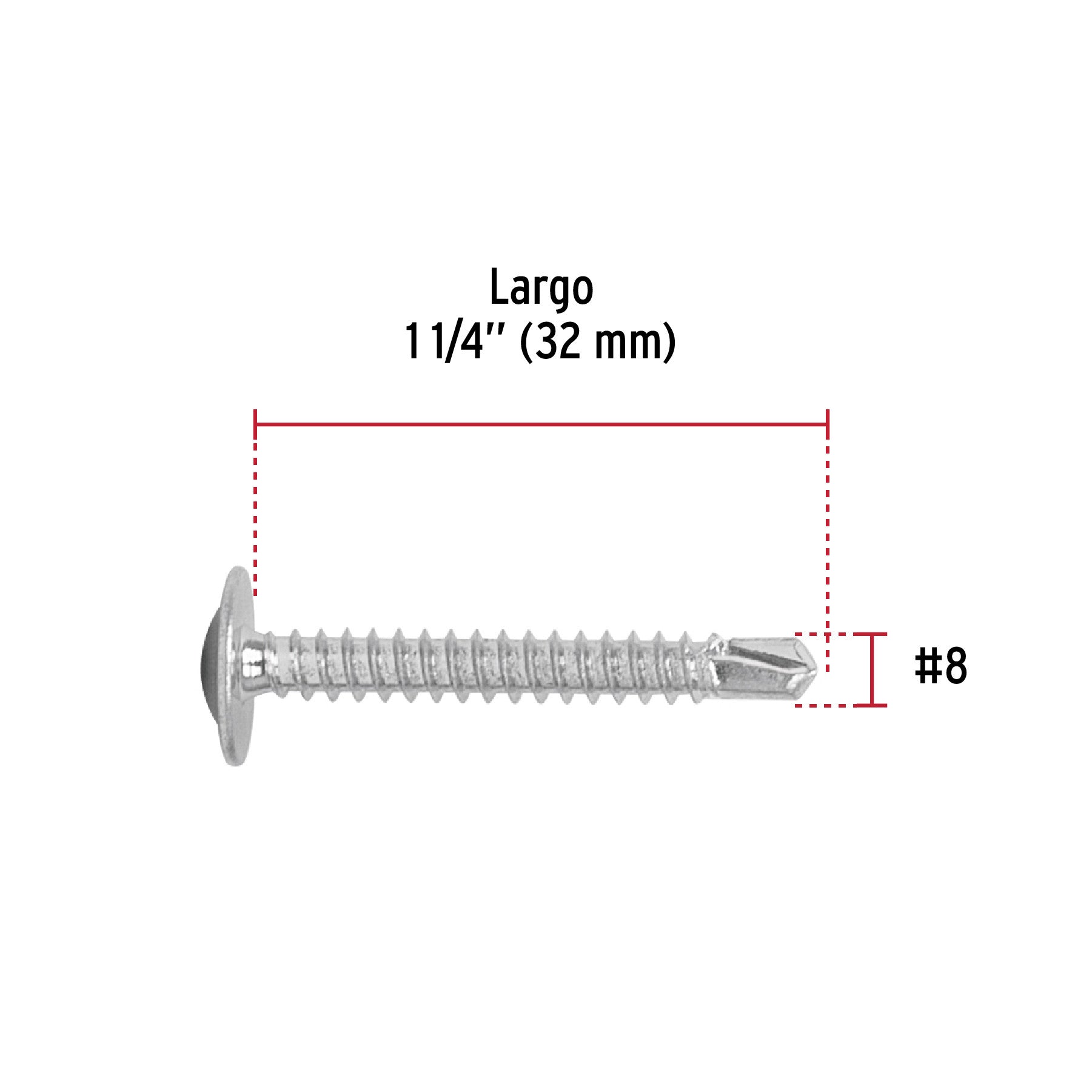Blíster con 15 pijas cabeza cruz, punta broca 1-1/4', FIERO