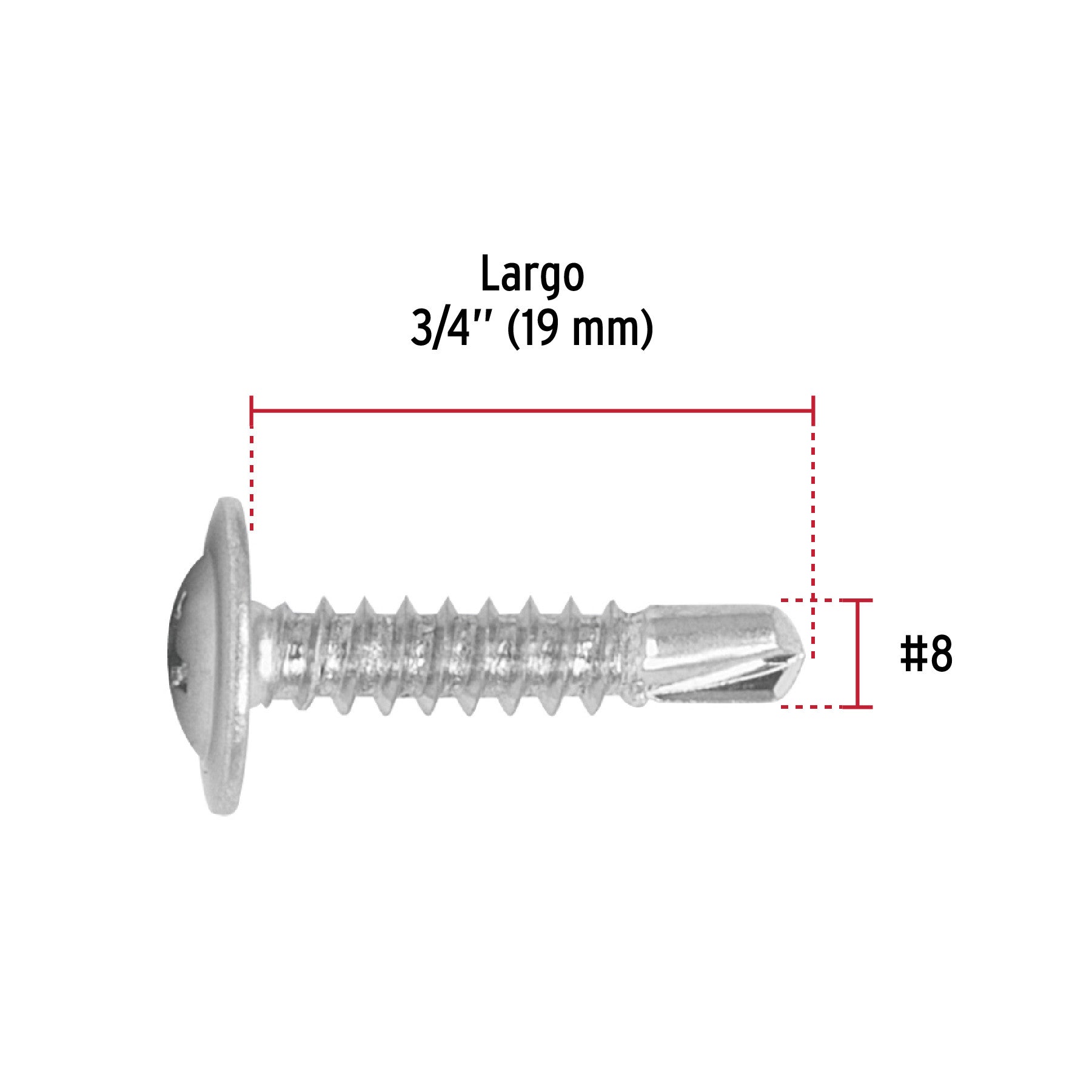 Blíster con 22 pijas cabeza cruz, punta broca 3/4', FIERO
