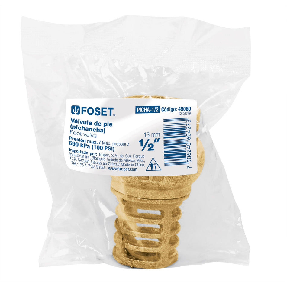 Pichancha tipo check de laton 1/2" FOSET