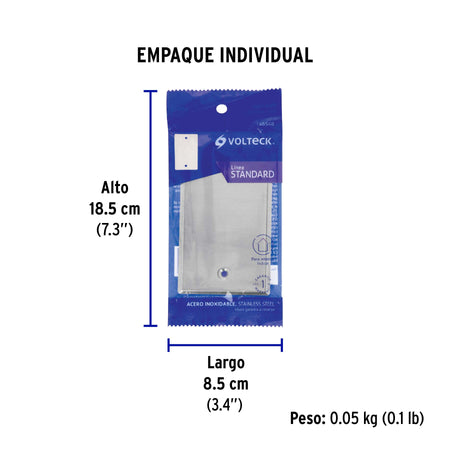 Placa de Acero Inoxidable ciega Linea Standard