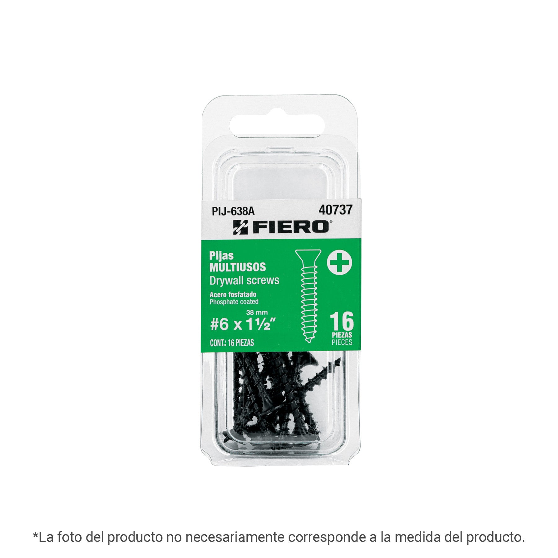 Blister con 13 pijas #6 x 2" multiusos FIERO