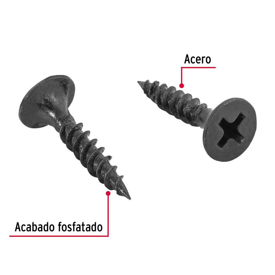 Bolsa con 100 pijas #6 x 3/4' multiusos cuerda fina, FIERO