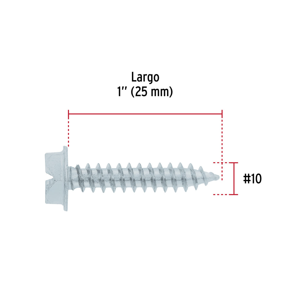 Bolsa con 150 pijas cabeza hexagonal, #10 x 1', FIERO 10 x 1'