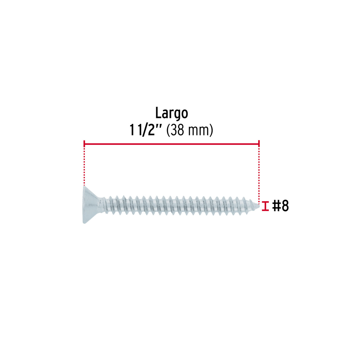 Pijas para lamina cabeza plana FIERO Pijas para lamina cabeza plana #8 x 1" — Bolsa 200 pzas