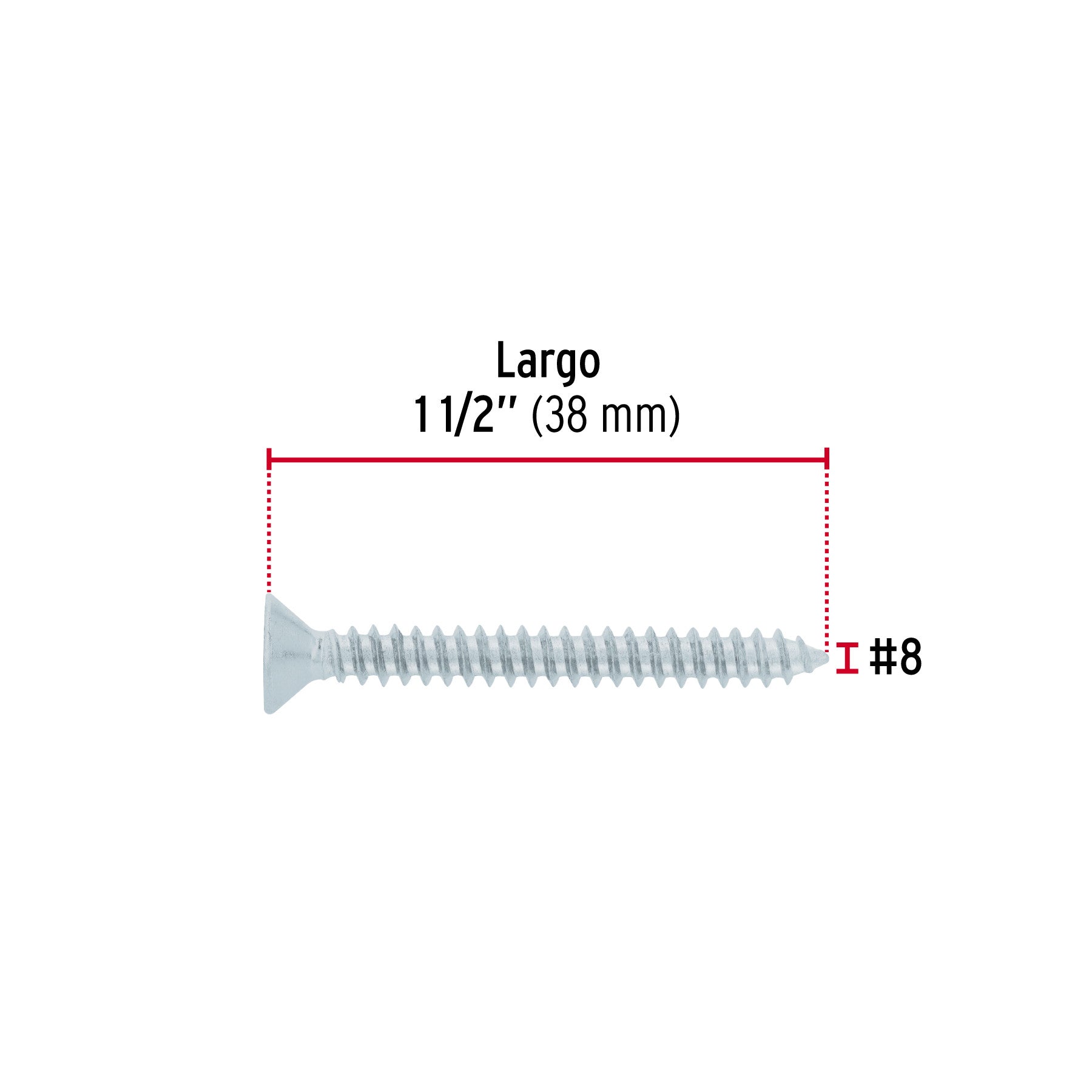 Pijas para lamina cabeza plana FIERO Pijas para lamina cabeza plana #8 x 1" — Bolsa 200 pzas
