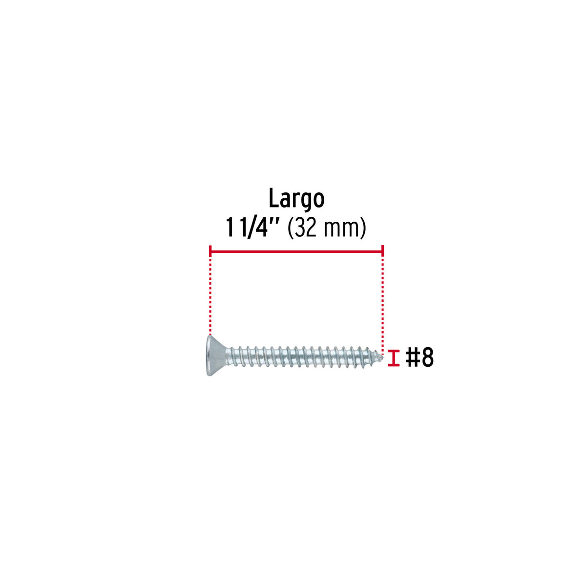 Pijas para lamina cabeza plana FIERO Pijas para lamina cabeza plana #8 x 1" — Bolsa 200 pzas