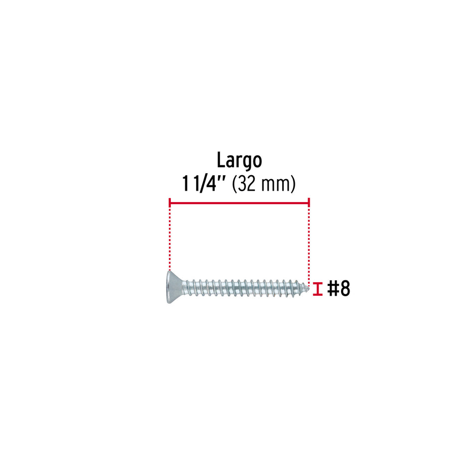 Pijas para lamina cabeza plana FIERO Pijas para lamina cabeza plana #8 x 1" — Bolsa 200 pzas