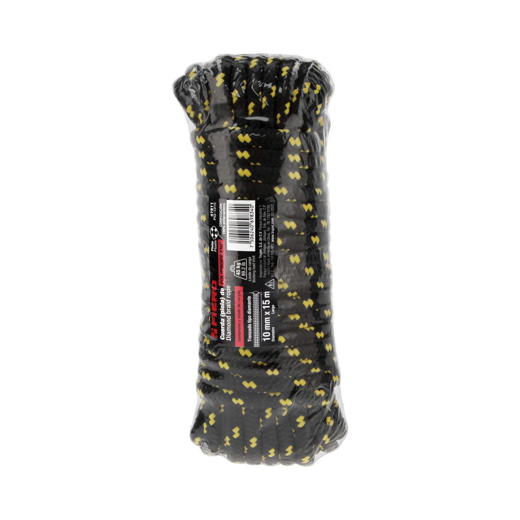 Piola de polipropileno trenzada de 10mm x 15m en madeja