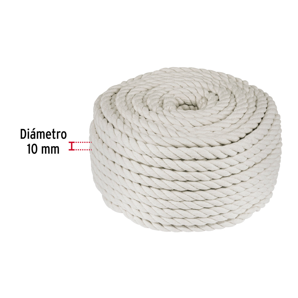 Piola de algodón de 10 mm, rollo, natural, 1 kg, FIERO