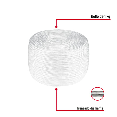 Piola de poliéster diamante de 5 mm, 1 kg, FIERO