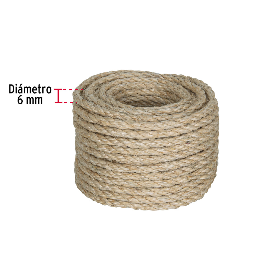 Piola de Sisal de 6 mm x 15 m natural FIERO
