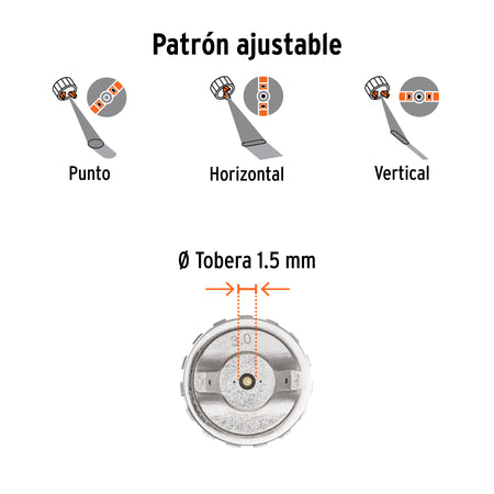 Pistola p/pintar hibrida vaso plastico1.5mm TRUPER